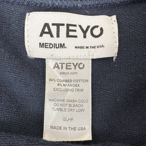 ATEYO Unisex Duo Pullover Gaming Sweatshirt Size Medium Navy Blue Crew Neck - Picture 8 of 12